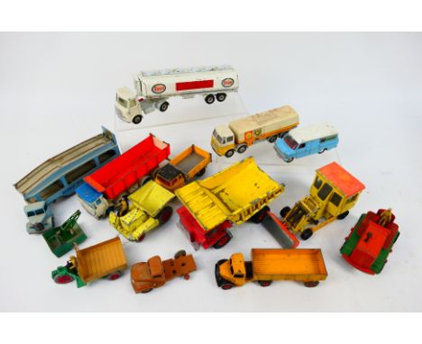 Dinky Toys - An unboxed collection of playworn diecast commercial vehicles form Dinky Toys. Lot includes Dinky #944 Leyland O