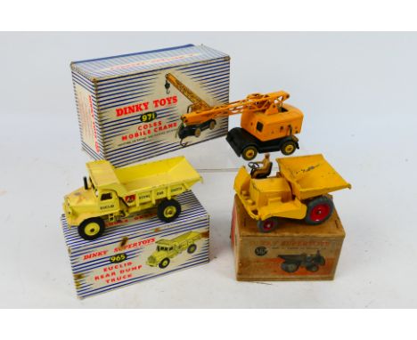 Dinky Toys - Three boxed diecast Dinky Toys. Lot consists of #562 Dumper Truck; #965 Euclid Rear Dump Truck; and #971 Coles M