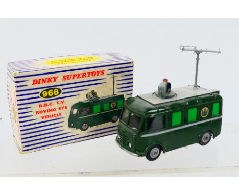 Dinky Toys - A boxed Dinky Toys #968 BBC TV Roving Eye Vehicle. The model in dark green with light grey roof and side panels,