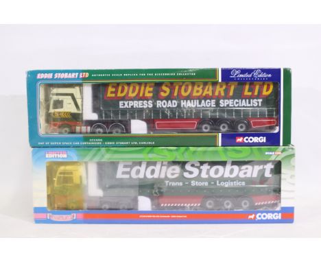 Corgi - Eddie Stobart - 2 x limited edition boxed die-cast 1:50 Corgi trucks - Lot includes a #CC13201 DAF XF Super Space Cab