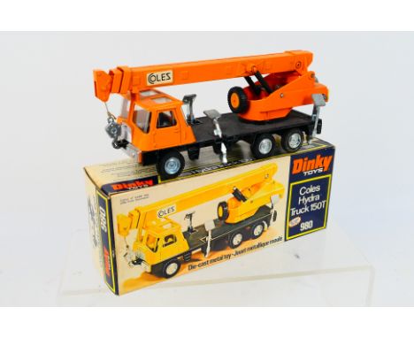 Dinky Toys - A boxed Dinky Toys #980 Coles Hydra Truck 150T. The model in orange with orange ballast and jib, black chassis h