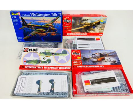 Airfix - Revell - A boxed group of four 1:72 scale plastic military aircraft model kits. Lot consists of Revell #04903 Vicker