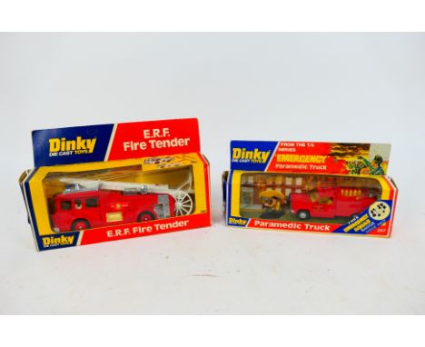 Dinky Toys - Two boxed Dinky Toys. Lot consists of Dinky #266 ERF Fire Tender (red wheels); together with #267 Paramedic Truc