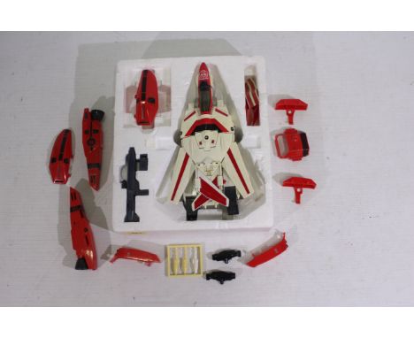 Transformers - Bandai - An unboxed Badai vintage Jetfire figure. Lot also includes its accessories such as weapon, sticker, a