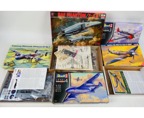 Revell - Valom - Esci - Mister Hobby Kits - Five boxed 1:72 scale plastic military aircraft model kits. Lot includes Esci #90