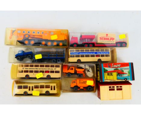 Lone Star, Wiking - 9 x boxed predominantly Wiking vehicles and garage - Lot includes a boxed Lone Star #402 Mini Garage. A W