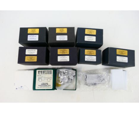 BW Models - Firing line - Eight boxed white metal military / commercial vehicle and accessory model kits. Lot includes Firing