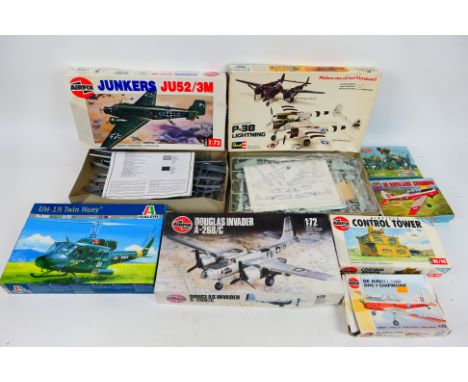 Italeri - Revell - Airfix - A group of eight boxed predominately 1:72 scale plastic military aircraft model kits. Lot include