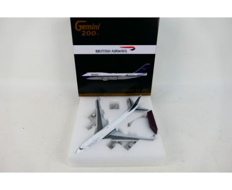 Gemini Jets - A boxed Boeing 747-400 in British Airways BOAC livery in 1:200 scale # G2BAW834. The model appears Mint in a Ve