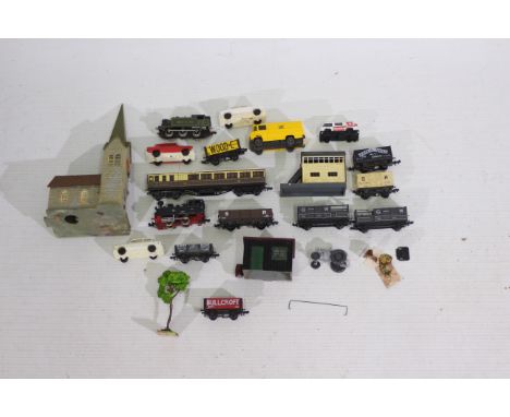 Graham Farish, Fleischmann, Wiking, Peco, Grafar, Minix - A small collection of N gauge locomotives, wagons, carriages, and a