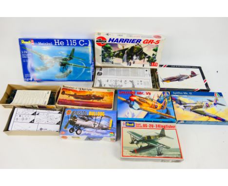 Italeri - Special Hobby - Revell - Airfix - Frog -  A boxed group of eight 1:72 scale plastic military aircraft model kits. L