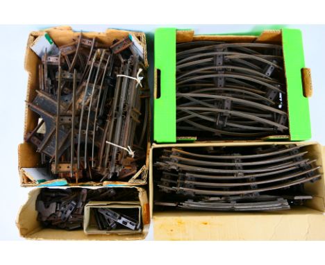 Hornby - A large unboxed quantity of O gauge 2 and 3 rail track. Sections all show age and play wear to varying levels genera