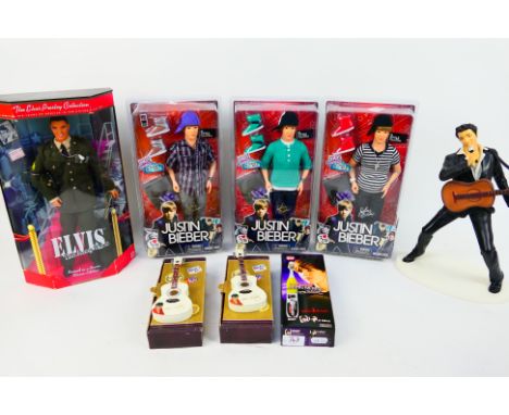 Bravado - Mattel - Leonardo - A mixed lot of dolls / figures. Lot includes 3 x unopened Justin Bieber dolls and a boxed Singi