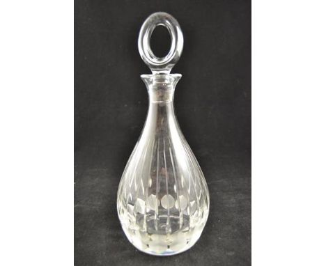A Cartier glass decanter with vertical cut decoration, mark to base - H30cmCONDITION REPORTgood condition