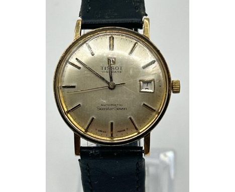 Tissot Seastar Seven Gentlemen's Automatic Watch With Circular Dial And Leather Strap. Appears To Running Well. Without Box O