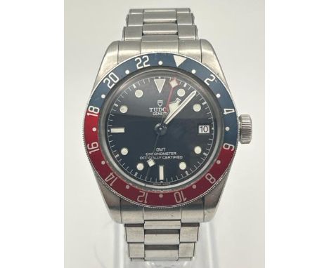 Tudor Black Bay Gmt 79830Rb Gentlemen's Automatic Watch With Black Dial, Rotating Bezel &amp; Bracelet Strap. Appears To Be R