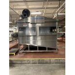 Descon can pasteurizer, serial 80015-01-0002-2015, 575 vac, 58 ft length x 11 ft oaw, conveyor