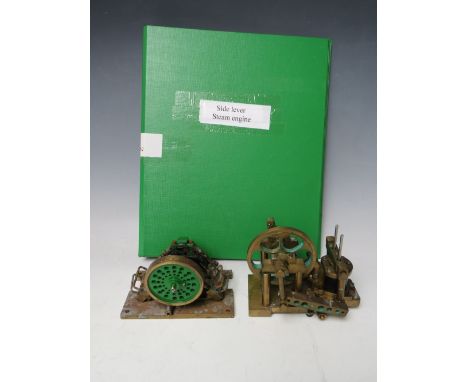 A PAIR OF STEAM ENGINES WITH BUILD INSTRUCTIONS / PLANS, to include side lever engine and double diagonal steam engine 
