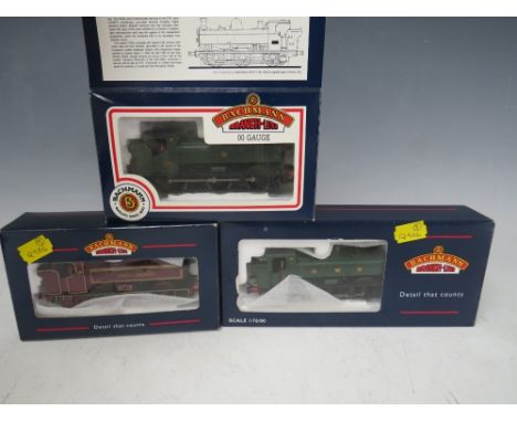 THREE BOXED BACHMANN 00 GAUGE SCALE TANKS, to include 31901A 8700 /GWR Shirtbutton, 31903 Pannier tank London Transport, 3220