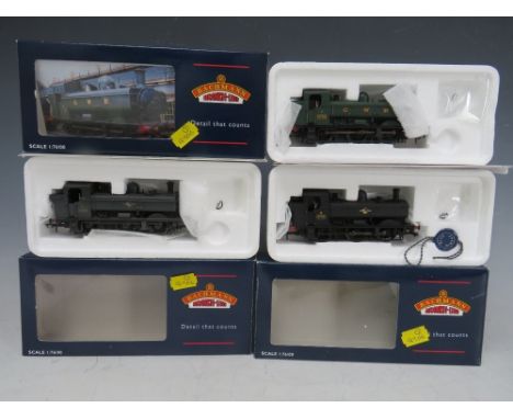 THREE BOXED BACHMANN 00 GAUGE SCALE TANKS, to include  32200A Pannier tank 6752 GWR green, 32202A Pannier tank 9753 BR black 
