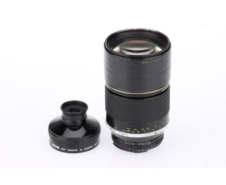 A Nikon Nikkor * f/2.8 180mm Camera Lens / Monocular Set-Up, black, serial no. 429266, body G, some paint touch-ups &amp; som