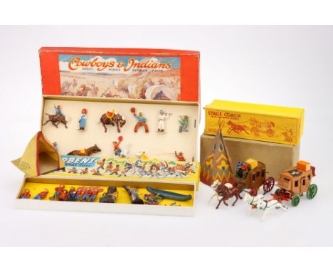 Boxed Wild West lead figures by Charbens, Crescent and Hill comprising Chabens CANADIAN MOUNTIE box, with loose Mounties (6),