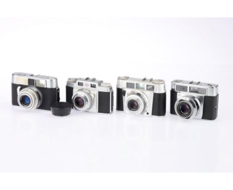 A Mixed Selection of 35mm Cameras, to include an Agfa Super Silette, body G-VG, shutter working, RF patch bright &amp; clear,