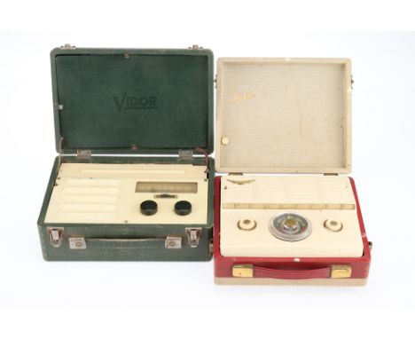 Two Portable Briefcase Type Radios, to include a Vidor portable radio together with a Ferguson example, both untested,