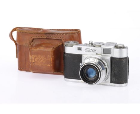 A Closter Princess 35mm Rangefinder Camera, chrome, body F-G, some corrosion present, RF patch bright &amp; clear, vertical a