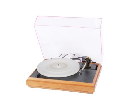 A Pink Triangle Turntable Record Player, with ortofon MC-1 turbo cartridge, untested
