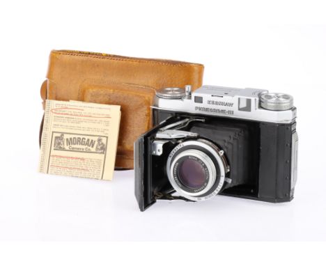 A Kershaw Peregrine III Medium Format Rangefinder Camera, 1948, chrome, serial no. 4/25868, with Taylor Hobson Adotal f/2.8 8