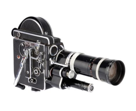 A Paillard Bolex H16 RX 16mm Motion Picture Camera, black &amp; chrome, serial no. 180319, body G-VG, motor winds &amp; runs,