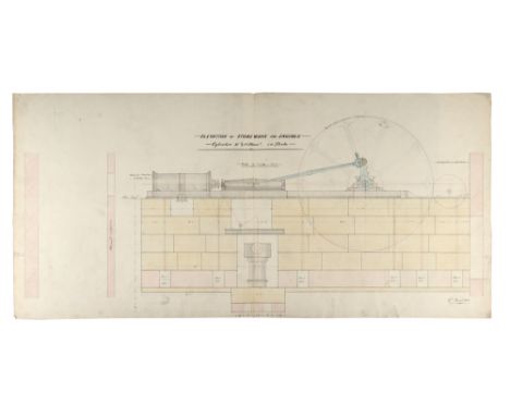 4 Large Hand Drawn Victorian Plans Of a Mill Steam Engines, Comprising of a large assembly drawing of a mill engine on a ston