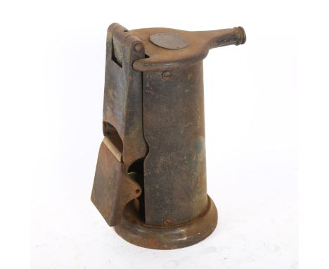 A Vintage iron and stand-up train ticket machine, height 24cm, numbered 510 