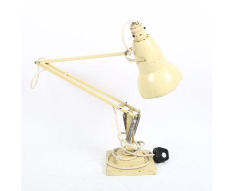 HERBERT TERRY - a Vintage cream anglepoise desk lamp, shade diameter 14.5cm 