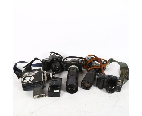 Various Vintage cameras, including Canon T50, Minolta XE-1, Bolex, Paillard K1 etc 