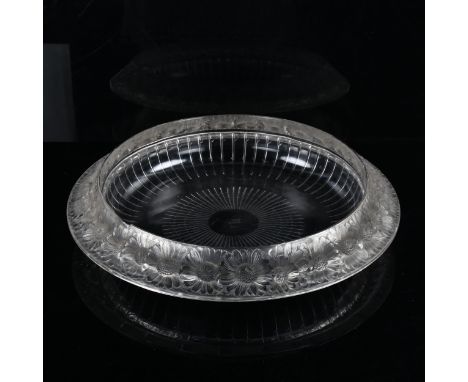 RENE LALIQUE - Marguerites pattern bowl, with frosted relief moulded flowerhead design surround, engraved Lalique France unde