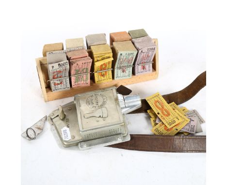 The Bell Punch And Printing Company Ltd bus ticket machine, no. 82188, and a quantity of bus tickets 