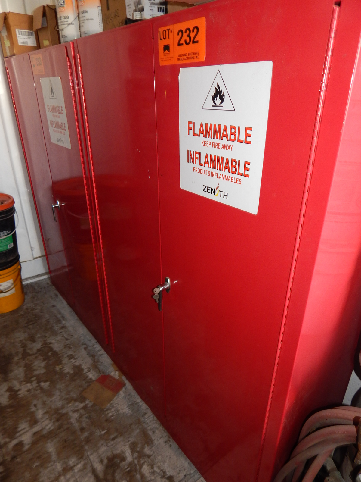 { Choice of lots 232, 233 } } } } } } } FLAMMABLE PAINT STORAGE