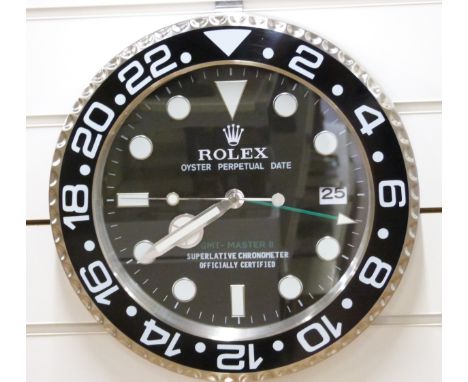 Rolex Oyster  Perpetual Date GMT - Master II Superlative Chronometer shop display / advertising wall clock