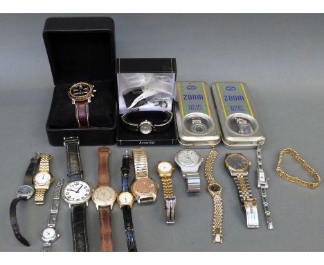 Fifteen various ladies and gentleman's wristwatches including Timex, Sekonda, Rotary, Accurist, Zoom and Zeitner, some in ori