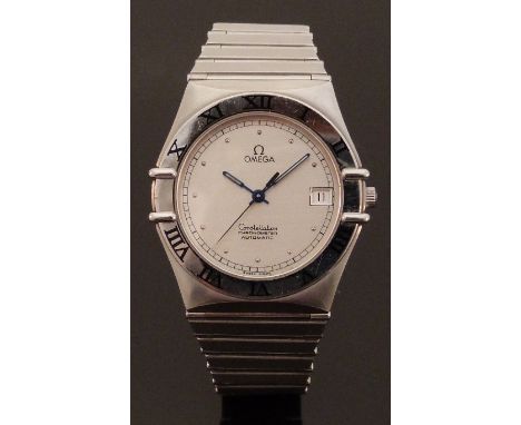 Omega Constellation stainless steel gentleman's automatic chronometer wristwatch with date aperture, luminous blued hands, do