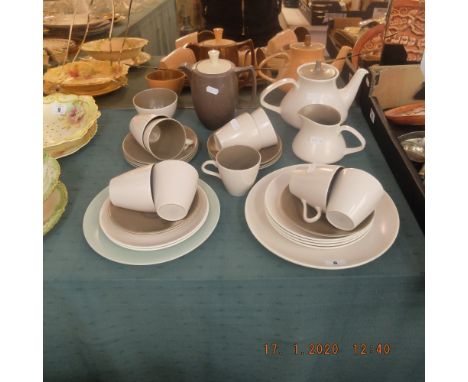 A vintage mid century Poole pottery coffee set