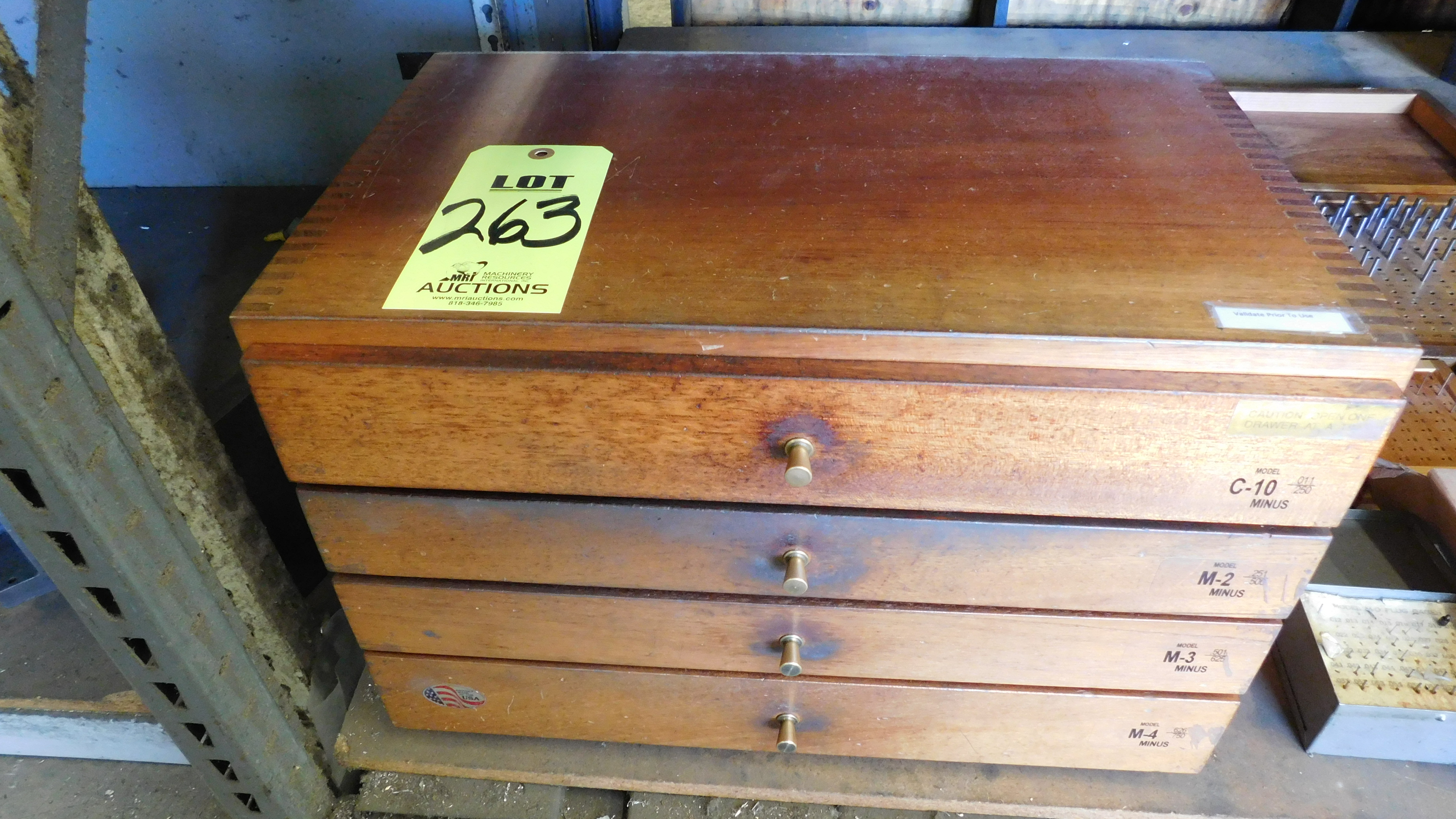 4DRAWER PIN GAGE W/TOP 2 DRAWERS FILLED C10 MINUS & M2 MINUS