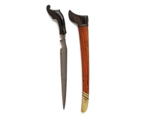 dating: first quarter of the 20th Century provenance: Palembang, Strong, single-edged blade, with chiselled base and space fo