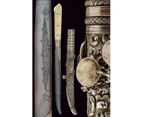 dating: 1921 provenance: Greece, Single-edged blade, probably in damask, finely engraved with floral motifs and dated on one 