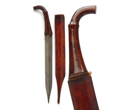 dating: Third quarter of the 19th Century provenance: Sumatra, Straight, double-edged blade, ribbed in the center and with na