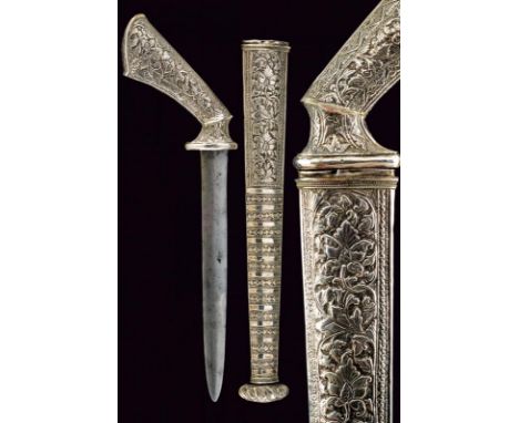 dating: 1846 provenance: Giava, Straight, single-edged blade of lenticular section. Grip and scabbard completely covered with