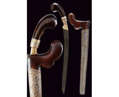 dating: End of 19th beginning of 20th Century provenance: Sumatra, Strong, slightly curved, single-edged blade, in fine pamor