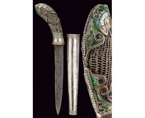 dating: circa 1900 provenance: Sumatra, Slightly curved, single-edged blade. Grip completely covered with silver foil, partia